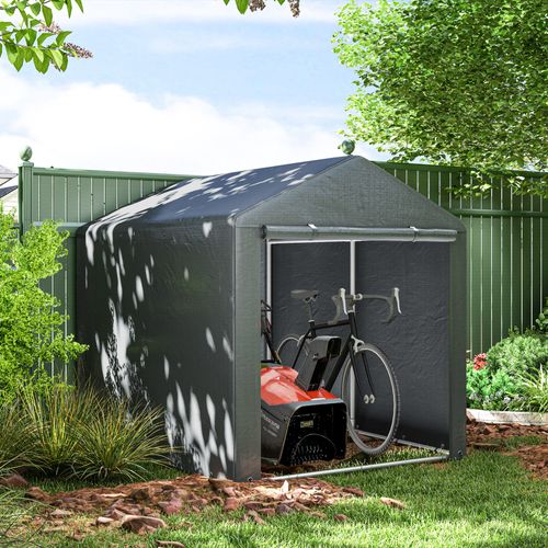 Tente De Garage 1,6x2,18x1,72m, Avec Protection Uv, Porte à Fermeture Éclair, ,gris