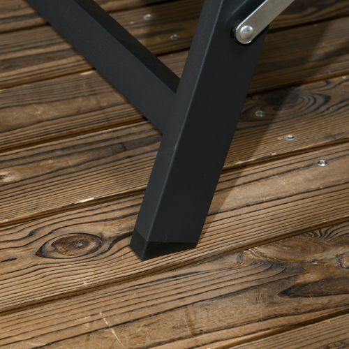 Chaise Longue En Aluminium Et Polyester Réglable Avec Roues, Bleu