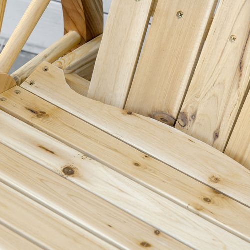 Fauteuil à Bascule Rustique Avec Roulettes, Bois Massif, Naturel, 68×88×92cm, Jardin Et Terrasse