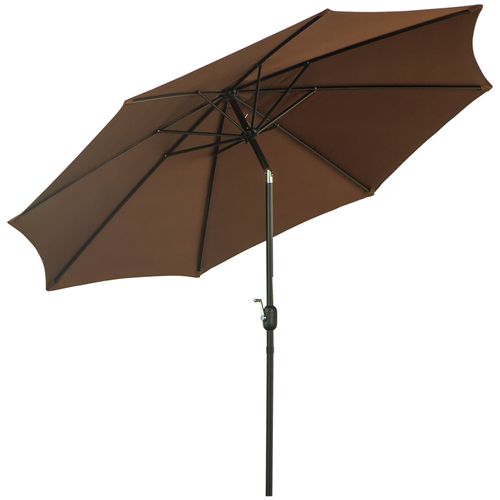 Parasol Manivelle 2,95x2,5 M, Incliné, Parasol De Marché, Marron, 180g/m² Polyester