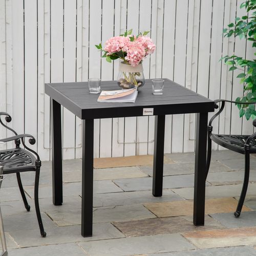 Table De Jardin Compacte 80x80x74 Cm En Aluminium Et Plastique Pour 4 Personnes，noir