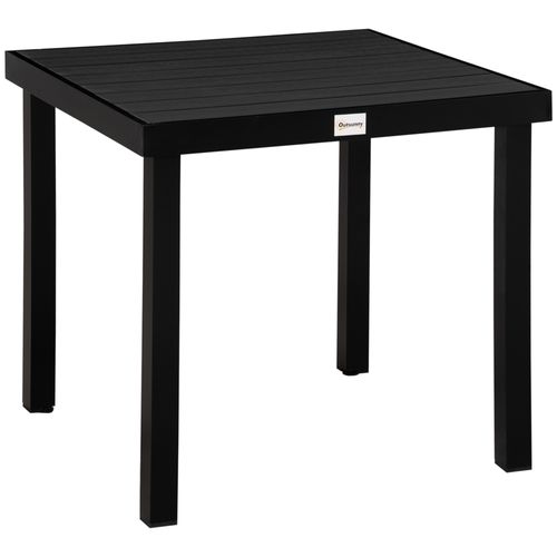 Table De Jardin Compacte 80x80x74 Cm En Aluminium Et Plastique Pour 4 Personnes，noir
