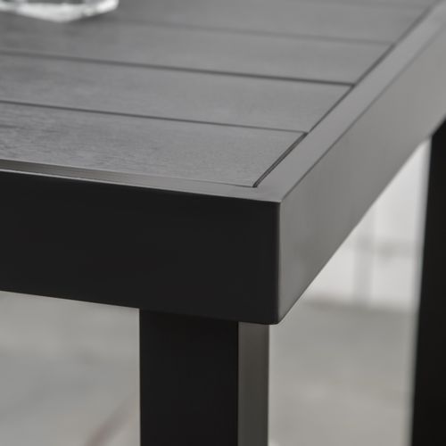 Table De Jardin Compacte 80x80x74 Cm En Aluminium Et Plastique Pour 4 Personnes，noir