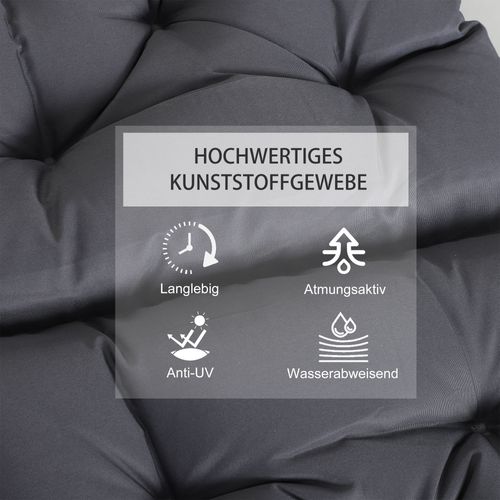 Set De 2 Coussins Pour Chaise De Jardin En Polyester Avec Rembourrage, Gris