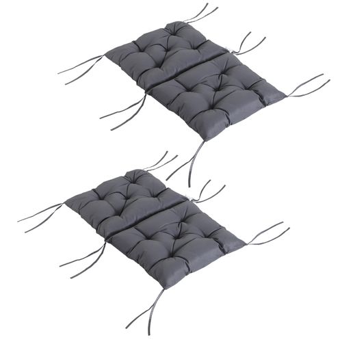 Set De 2 Coussins Pour Chaise De Jardin En Polyester Avec Rembourrage, Gris