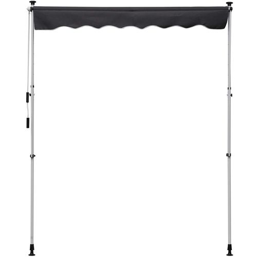 Marquise à Bras Articulés Aluminium Démontable Réglable En Hauteur 200x150cm, Gris