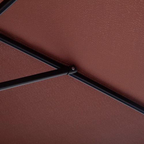 Parasol Inclinable Manivelle, 2,7 M, Aluminium Et Polyester 180g/m², Marron, Jardin Et Terrasse