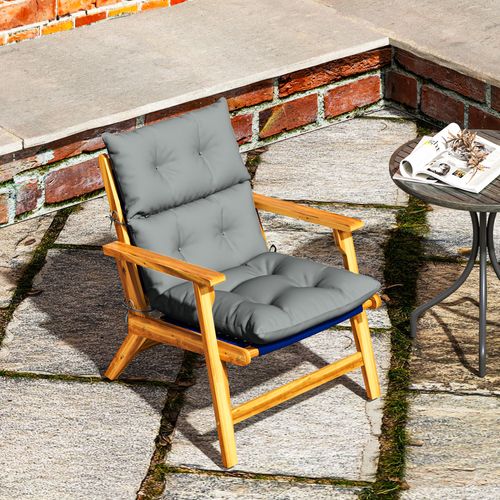 Coussin De Siège, Tissu Résistant à L'eau, Rembourrage De 10 Cm, Gris Clair