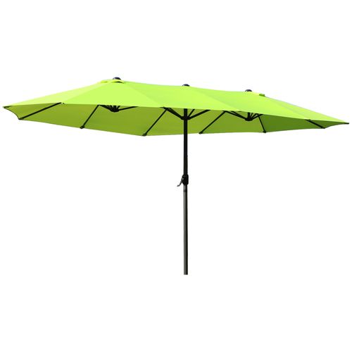 Parasol De Jardin, Parasol Double Avec Manivelle, Ovale 460 X 270 Cm, ,vert, Pour Terrasse Et Jardin