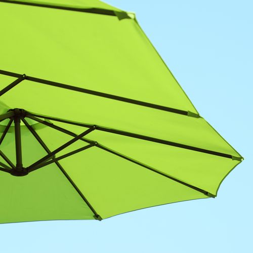 Parasol De Jardin, Parasol Double Avec Manivelle, Ovale 460 X 270 Cm, ,vert, Pour Terrasse Et Jardin