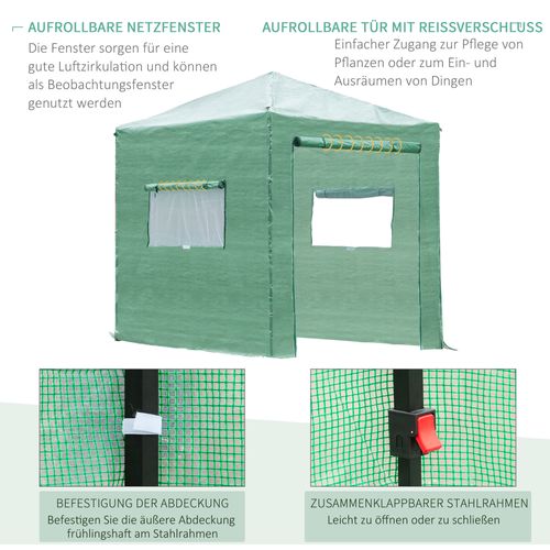 Serre En Acier Pe Avec Porte Et Fenêtre Enroulable Pour Culture Optimale Des Plantes, Vert