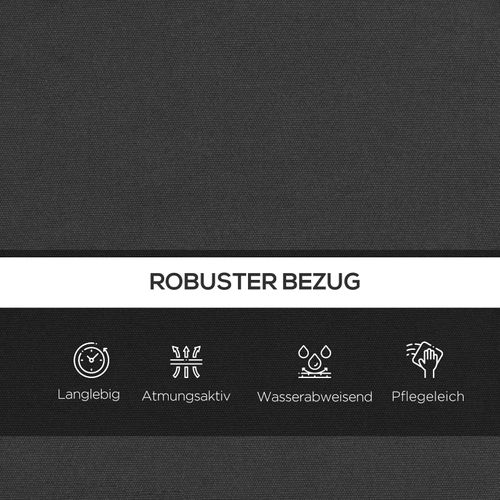 Coussin Pour Balancelle 170 Cm, Assise + Dossier, Confortable Et Résistant, Gris Foncé