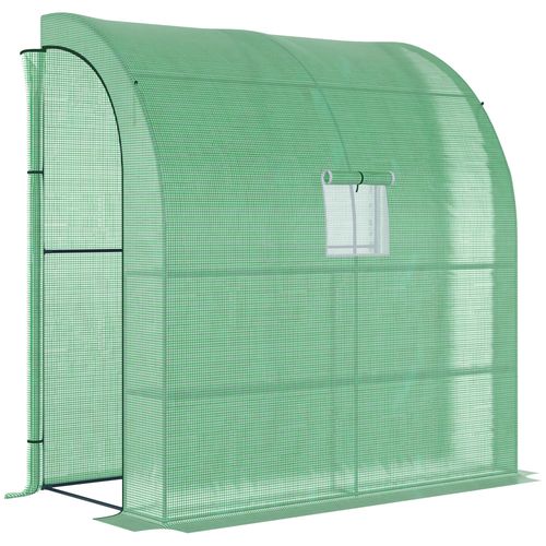 Serre En Acier Et Pe 200 X 100 X 215 Cm Avec 2 Portes, Protection Uv, Verte