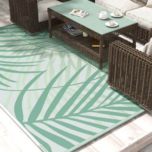 Tapis Extérieur En Polypropylène Résistant à L'eau Avec Sac De Transport, Vert 365x274cm