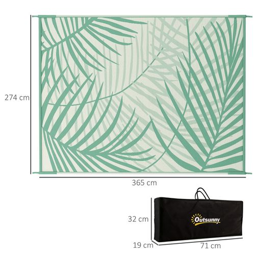 Tapis Extérieur En Polypropylène Résistant à L'eau Avec Sac De Transport, Vert 365x274cm