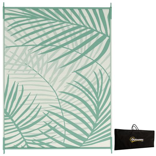 Tapis Extérieur En Polypropylène Résistant à L'eau Avec Sac De Transport, Vert 365x274cm