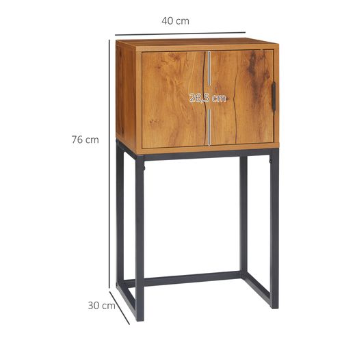 Table Console En Acier Au Design Industriel Avec Rangement, Naturel, 40x30x76 Cm