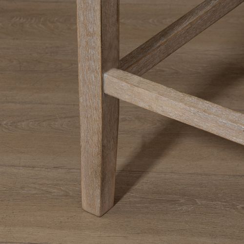 Tabourets De Bar 2 Pièces En Bois Massif Avec Dossier Capitonné Et Repose-pieds, Gris + Naturel