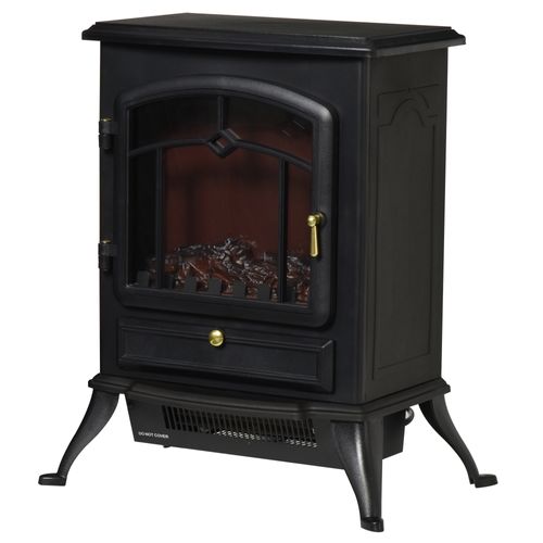 Cheminée Électrique 1000/2000w, Protection Contre La Surchauffe, Noir, 45x28x54 Cm