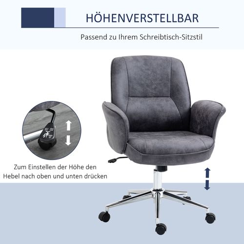 Chaise De Bureau XXL Ergonomique, Réglable, Fonction Bascule, Gris, 120 kg Max
