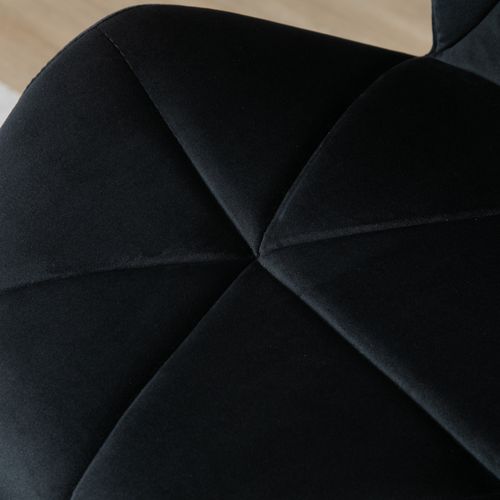 Set De 2 Tabourets De Bar Pivotants Avec Dossier, Réglable En Hauteur, Velours Noir