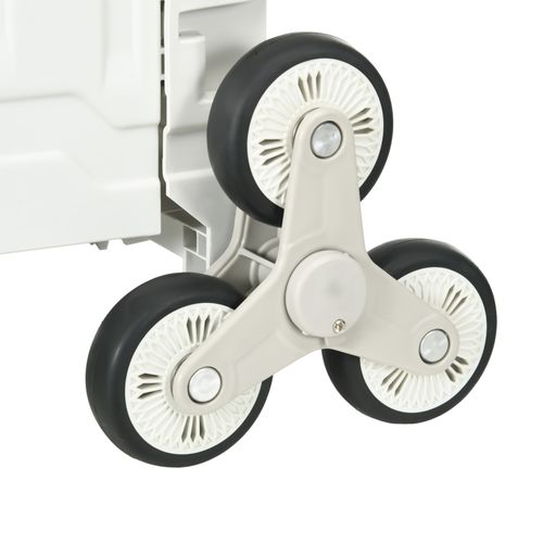 Caddie Pliable Avec Poignée Réglable Et Couvercle, Monte-escalier 80 Kg, , Blanc