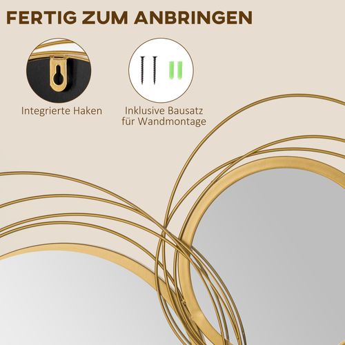 Set De Miroirs Muraux En Métal Avec 4 Miroirs Ronds, Décoration Élégante Pour Salon