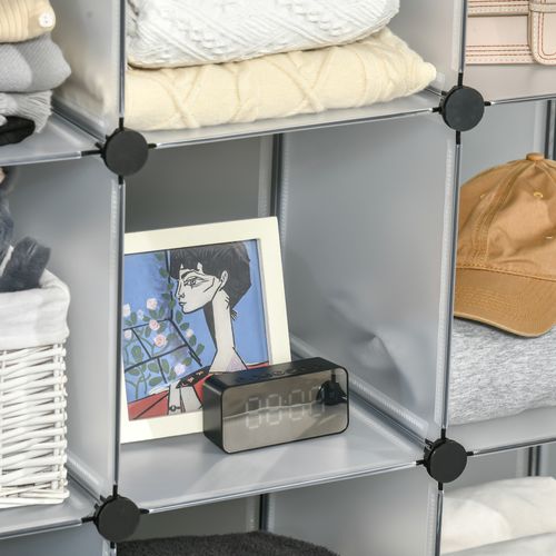 Système De Rangement à Cubes En Plastique 16 Cubes Pour Chambre D'enfant Et Salon,blanc 125x32x125cm