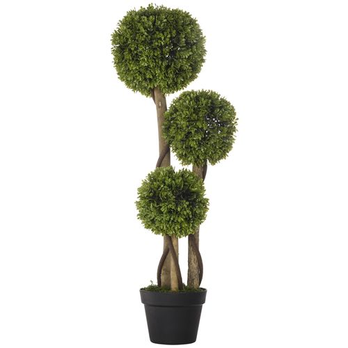 Buis Artificiel 90 Cm Avec Pot, Plante Décorative Avec Protection Uv, Vert Clair