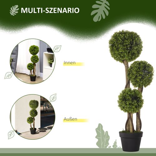Buis Artificiel 90 Cm Avec Pot, Plante Décorative Avec Protection Uv, Vert Clair