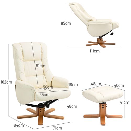 Fauteuil TV Avec Dossier Haut, Inclinable, Repose-pieds, Fonction Bascule, Tissu, Salon