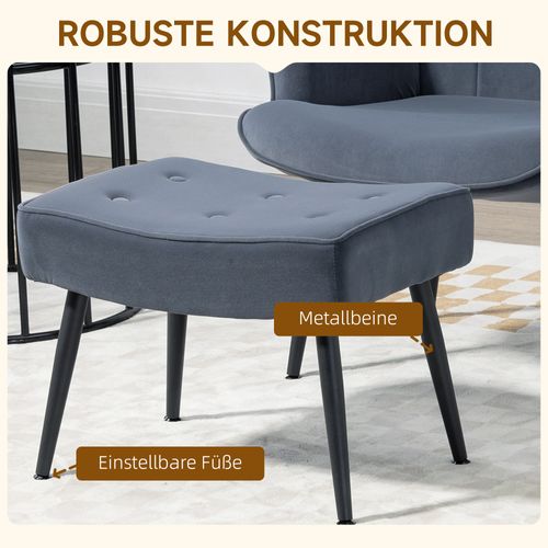 Fauteuil Lounge Velours 1 PC Avec Accoudoirs Et Repose-pieds, Design Élégant, Couleur Non Précisée