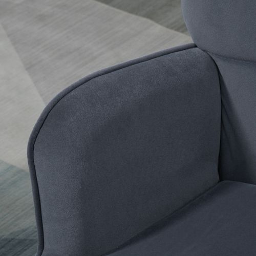 Fauteuil Lounge Velours 1 PC Avec Accoudoirs Et Repose-pieds, Design Élégant, Couleur Non Précisée