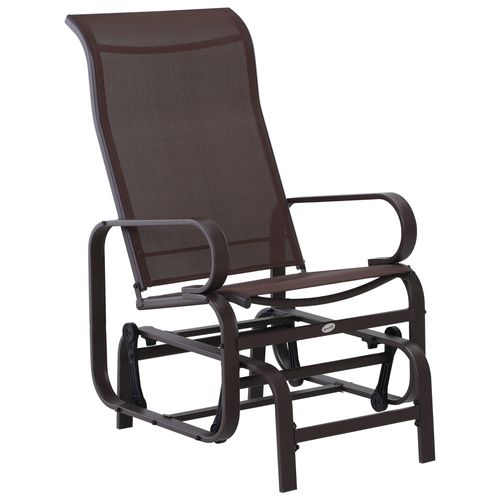 Fauteuil à Bascule, Relax Jardin, Métal, Terrasse, Textilène, 60×75×104cm, Élégant Et Confortable