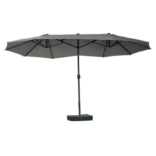 Parasol Double Avec Manivelle Et Support Intégré 460×270×240 cm ,gris Foncé