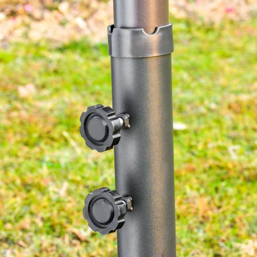 Parasol Double Avec Manivelle Et Support Intégré 460×270×240 cm ,gris Foncé