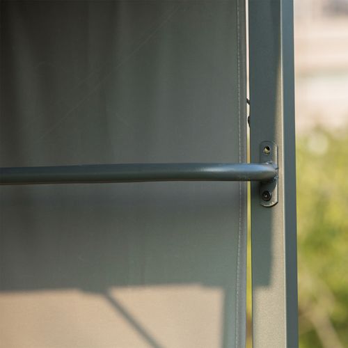 Pavillon De Barbecue En Polyester Avec Protection Contre Les Flammes, 2 Étagères, Noir