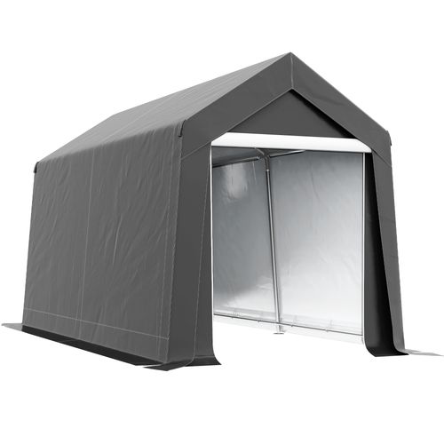 Tente De Garage 2,1x3,6x2,35m, Avec Protection Uv, Porte à Fermeture Éclair, Pour Moto, ,gris Foncé