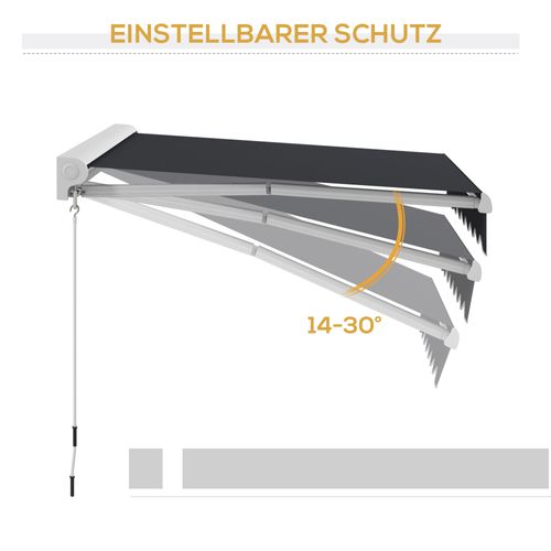 Store Enrouleur à Bras 2,5x2m Aluminium Électrique Avec Manivelle Et Télécommande, Gris