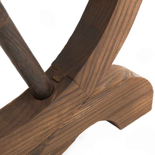 Table De Jardin 113x60x65 Cm En Bois Massif Forme Roue Résistante Aux Intempéries,naturel