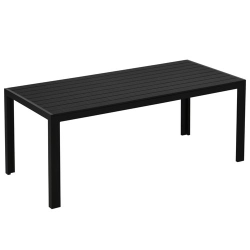 Table De Jardin 120x70 Cm En Aluminium Et Polywood Pour Terrasse Moderne，noir