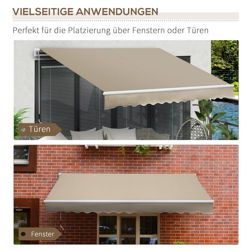 Store De Terrasse Alu 3,95m Protection Solaire Beige Pour Balcon Et Terrasse