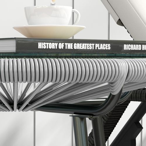 Table Bistrot Ronde En Rotin Noir/gris, Plateau En Verre, 50×50×50 cm, Terrasse Ou Balcon