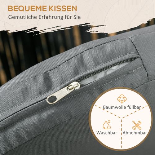 Chaise De Jardin 2 Pièces Métal, Coussins, Design Boho, Charge Jusqu'à 120 Kg, Noir