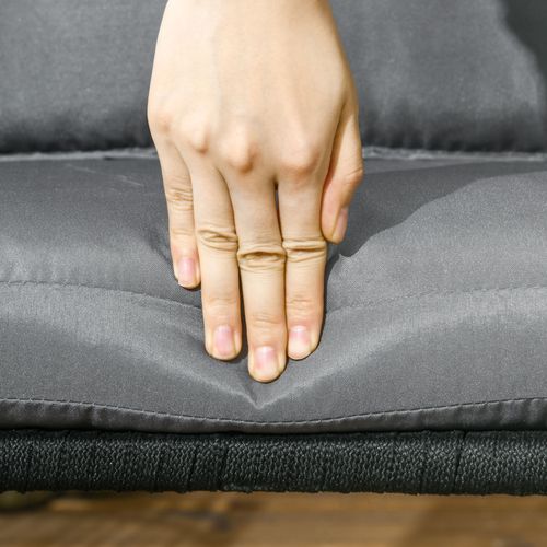 Chaise De Jardin 2 Pièces Métal, Coussins, Design Boho, Charge Jusqu'à 120 Kg, Noir