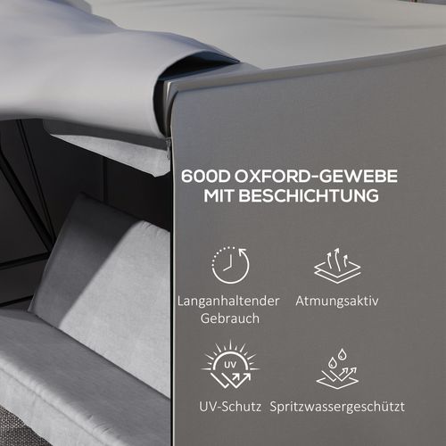 Housse Pour Balancelle, Étanche Avec Protection Uv, Tissu Oxford, 205x124x164 Cm, Gris