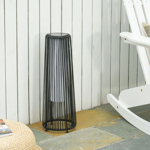 Lampe Solaire De Jardin LED Étanche Avec Capteur De Lumière, Noir, 21,5 X 21,5 X 61 Cm