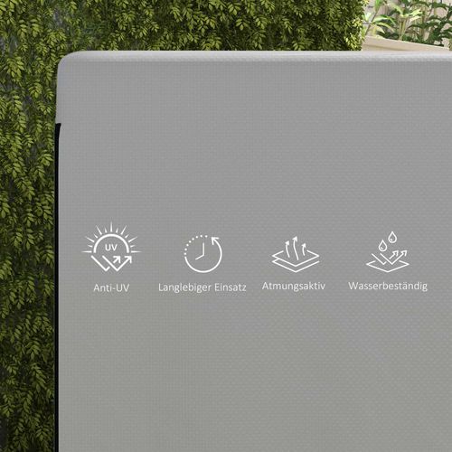 Housse De Protection Meubles De Jardin Pe Étanche Uv Renforcé, Gris 215 X 155 X 150 Cm