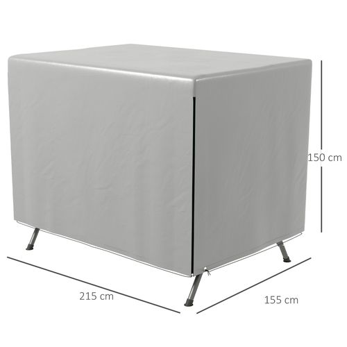 Housse De Protection Meubles De Jardin Pe Étanche Uv Renforcé, Gris 215 X 155 X 150 Cm