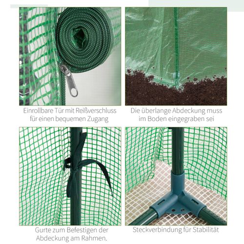 Serre En Acier Et Plastique Avec Porte Enroulable 100x50x150cm Pour Soin Des Plantes, Vert